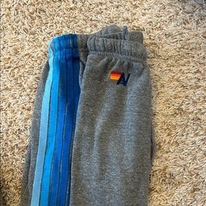 Aviator Nation Sweatpants/ Joggers with Blue Stripes